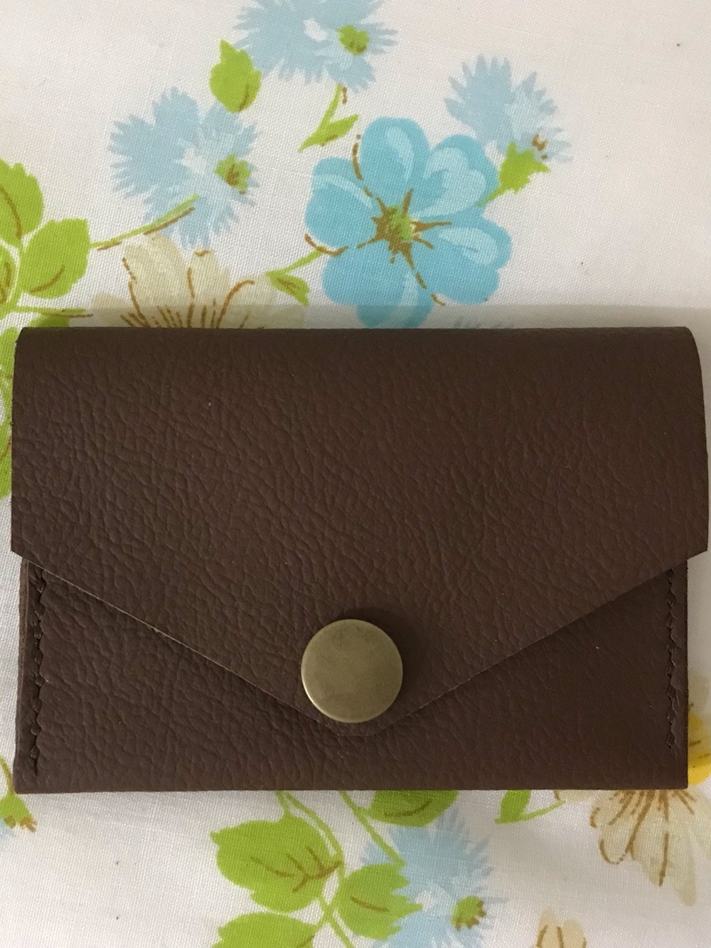 Classic Brown Genuine Leather Card Wallet - Minimalist Women's Wallet Accessory